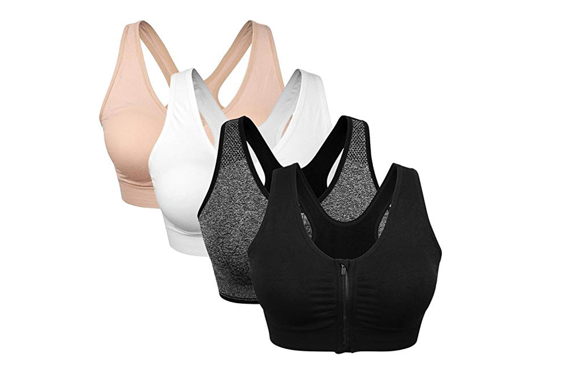 Women's Zip Front Sports Bra Wireless Post-Surgery Bra Surgical